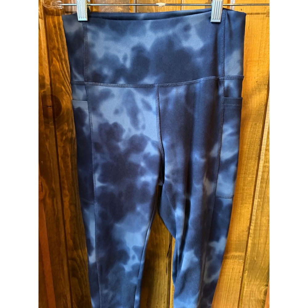 Danskin Women Blue Tie Dye‎ High Waisted Leggings with Side Pockets Size S - Picture 3 of 4